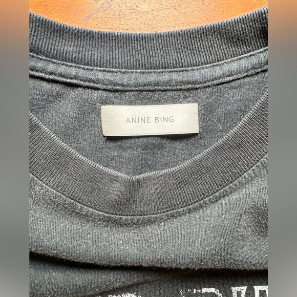 Anine Bing washed Black Graphic T-Shirt, size XS - Picture 5 of 11